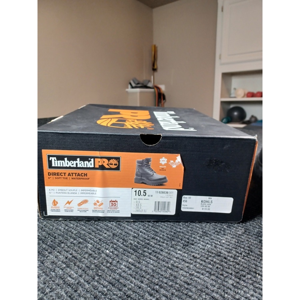 Timberland Pro Boot Men Size 10.5 M Direct Attach Soft Toe Work Black Waterproof - Picture 6 of 7